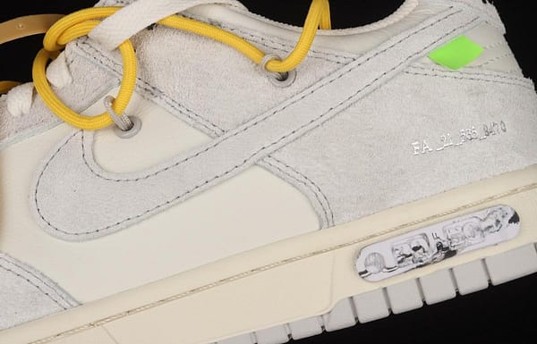OFF-White x NIKE DUNK Low 12 of 50 OW suede SB buckle rebound fashion casual board shoes DJ0950-109 - Image 7
