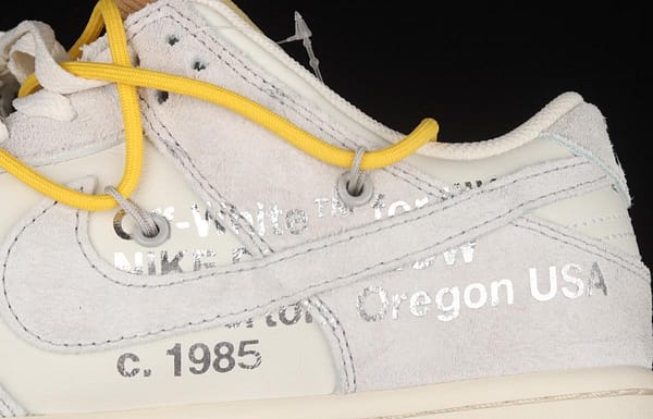 OFF-White x NIKE DUNK Low 12 of 50 OW suede SB buckle rebound fashion casual board shoes DJ0950-109 - Image 8