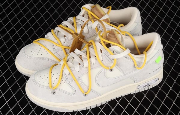 OFF-White x NIKE DUNK Low 12 of 50 OW suede SB buckle rebound fashion casual board shoes DJ0950-109 - Image 11