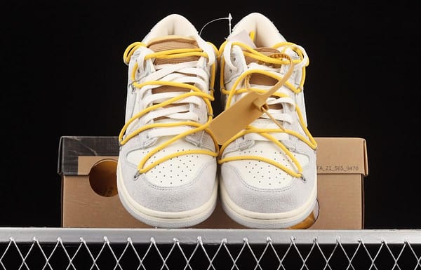 OFF-White x NIKE DUNK Low 12 of 50 OW suede SB buckle rebound fashion casual board shoes DJ0950-109 - Image 13