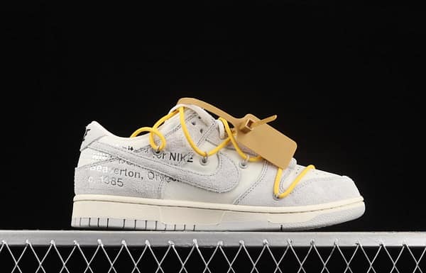 OFF-White x NIKE DUNK Low 12 of 50 OW suede SB buckle rebound fashion casual board shoes DJ0950-109 - Image 16