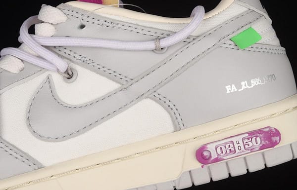 OFF-White x NIKE DUNK Low OW white gray leisure sports skateboard shoes DM1602-118 - Image 7