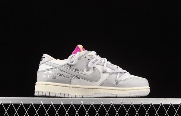 OFF-White x NIKE DUNK Low OW white gray leisure sports skateboard shoes DM1602-118 - Image 16