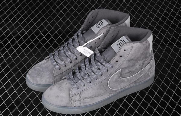 Reigning Champ x NIKE Blazer Mid Retro defending champion joint top suede 3M reflective high upper shoes 371761-900 - Image 10