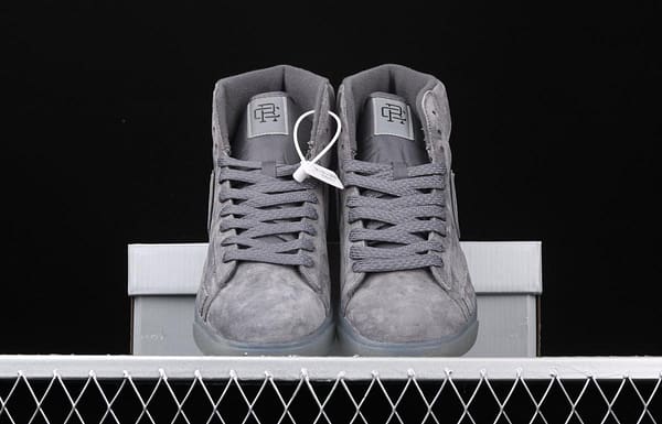 Reigning Champ x NIKE Blazer Mid Retro defending champion joint top suede 3M reflective high upper shoes 371761-900 - Image 12