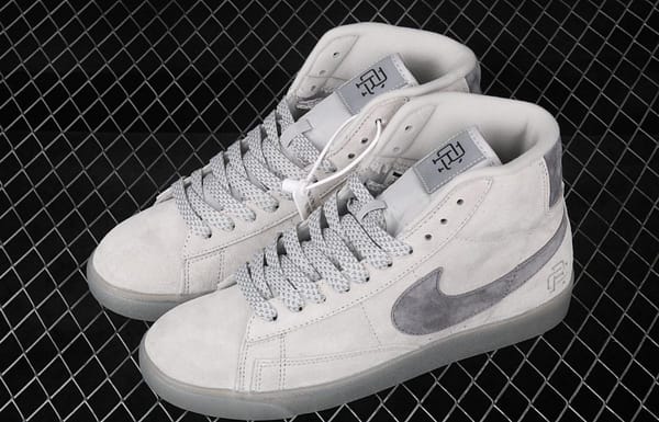 Reigning Champ x NIKE Blazer Mid Retro defending champion joint top suede 3M reflective high-top board shoes 371761-009 - Image 8