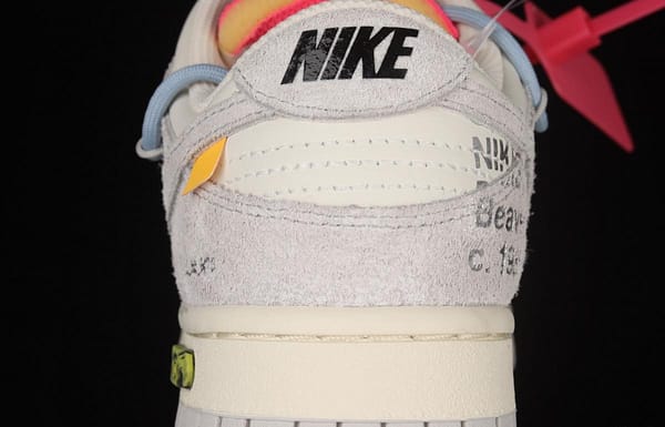 OFF-White x NIKE DUNK Low 12 of 50 OW suede SB buckle rebound fashion casual board shoes DJ0950-113 - Image 6