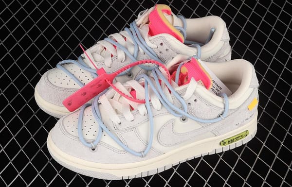 OFF-White x NIKE DUNK Low 12 of 50 OW suede SB buckle rebound fashion casual board shoes DJ0950-113 - Image 11