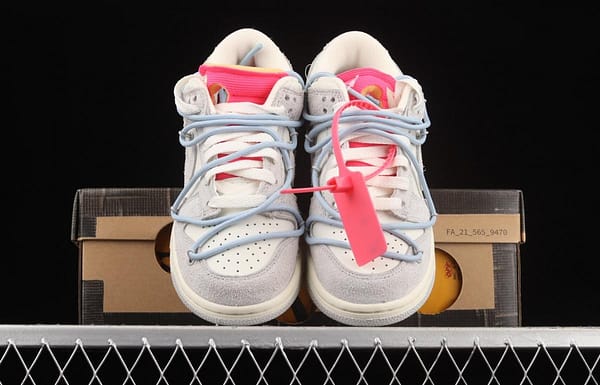 OFF-White x NIKE DUNK Low 12 of 50 OW suede SB buckle rebound fashion casual board shoes DJ0950-113 - Image 13