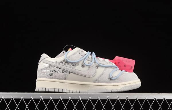OFF-White x NIKE DUNK Low 12 of 50 OW suede SB buckle rebound fashion casual board shoes DJ0950-113 - Image 16