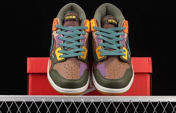 NIKE DUNK Scrap color stitching and stitching strange dazzling color low-top casual board shoes DB0500-200 - Image 12
