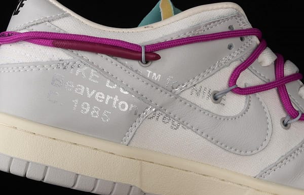 OFF-White x NIKE DUNK Low 04 of 50 OW white gray leisure sports skateboard shoes DM1602-100 - Image 6