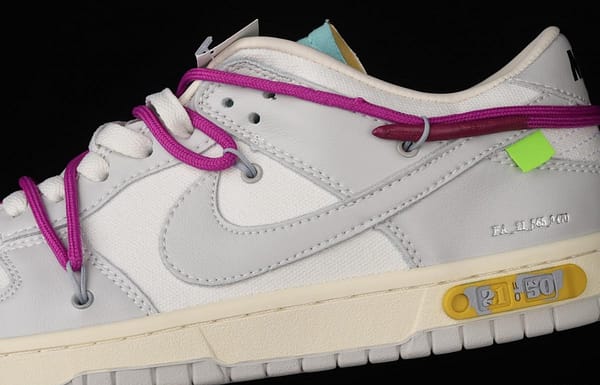 OFF-White x NIKE DUNK Low 04 of 50 OW white gray leisure sports skateboard shoes DM1602-100 - Image 8