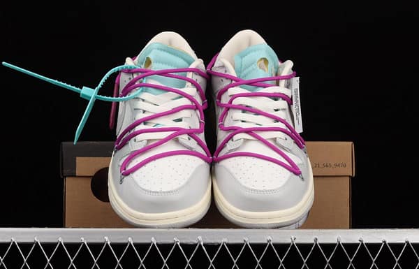 OFF-White x NIKE DUNK Low 04 of 50 OW white gray leisure sports skateboard shoes DM1602-100 - Image 12