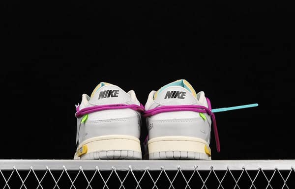 OFF-White x NIKE DUNK Low 04 of 50 OW white gray leisure sports skateboard shoes DM1602-100 - Image 13
