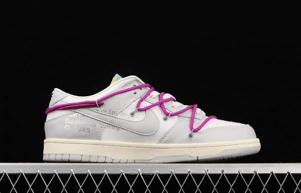 OFF-White x NIKE DUNK Low 04 of 50 OW white gray leisure sports skateboard shoes DM1602-100 - Image 15