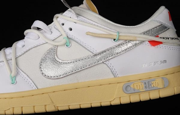 OFF-White x NIKE DUNK Low 04 of 50 OW white gray leisure sports skateboard shoes DM1602-127, - Image 8