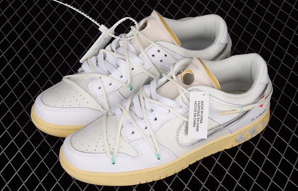 OFF-White x NIKE DUNK Low 04 of 50 OW white gray leisure sports skateboard shoes DM1602-127, - Image 10