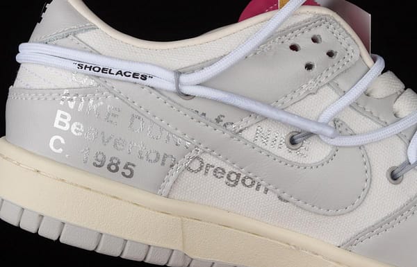 OFF-White x NIKE DUNK Low 04 of 50 OW white gray leisure sports skateboard shoes DM1602-118 - Image 6