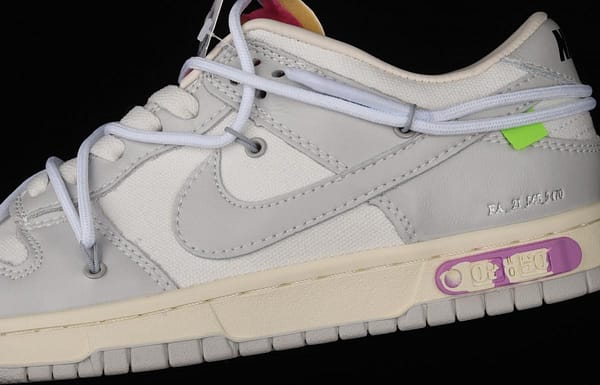OFF-White x NIKE DUNK Low 04 of 50 OW white gray leisure sports skateboard shoes DM1602-118 - Image 8
