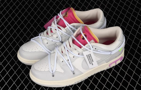 OFF-White x NIKE DUNK Low 04 of 50 OW white gray leisure sports skateboard shoes DM1602-118 - Image 10