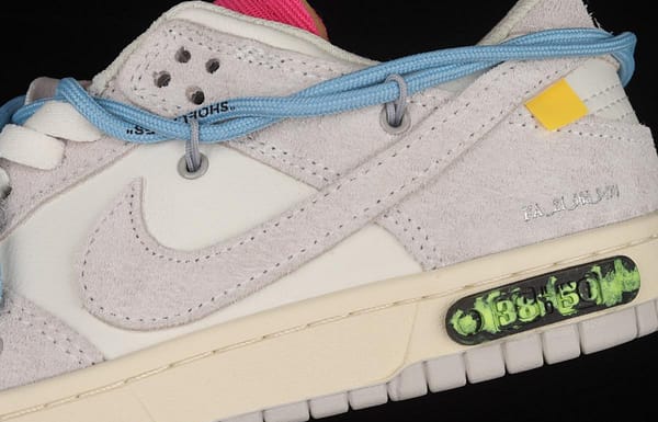 OFF-White x NIKE DUNK Low 12 of 50 OW suede SB buckle rebound fashion casual board shoes DJ0950-113 - Image 7