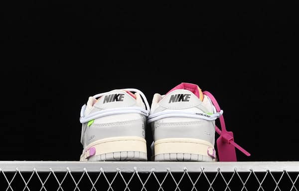 OFF-White x NIKE DUNK Low 04 of 50 OW white gray leisure sports skateboard shoes DM1602-118 - Image 13