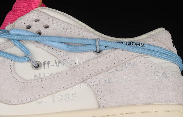 OFF-White x NIKE DUNK Low 12 of 50 OW suede SB buckle rebound fashion casual board shoes DJ0950-113 - Image 8