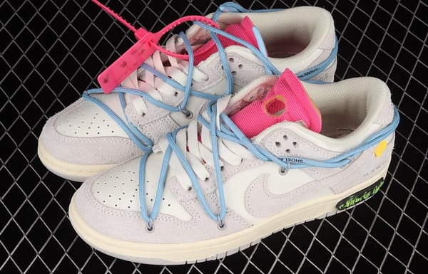 OFF-White x NIKE DUNK Low 12 of 50 OW suede SB buckle rebound fashion casual board shoes DJ0950-113 - Image 11