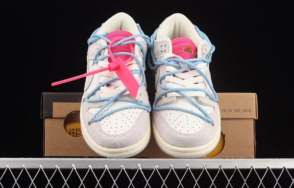 OFF-White x NIKE DUNK Low 12 of 50 OW suede SB buckle rebound fashion casual board shoes DJ0950-113 - Image 13