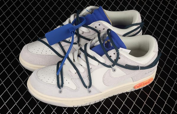 OFF-White x NIKE DUNK Low 12 of 50 OW suede SB buckle rebound fashion casual board shoes DJ0950-111, - Image 11