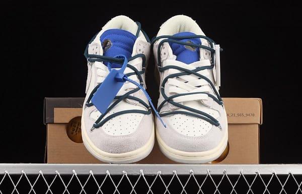 OFF-White x NIKE DUNK Low 12 of 50 OW suede SB buckle rebound fashion casual board shoes DJ0950-111, - Image 13