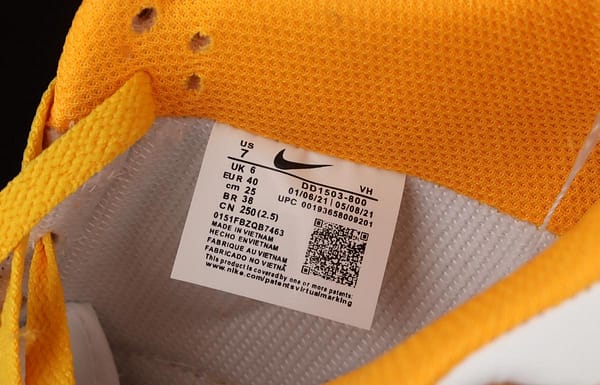 NIKE DUNK Low SB dunk series white and yellow color matching low-side leisure sports skateboard shoes DD1503-800 - Image 5
