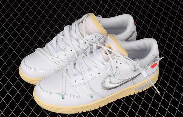 OFF-White x NIKE DUNK Low 04 of 50 OW white gray leisure sports skateboard shoes DM1602-127, - Image 9