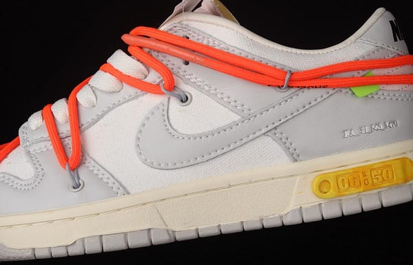 OFF-White x NIKE DUNK Low 04 of 50 OW grey leisure sports skateboard shoes DM1602-110, - Image 7