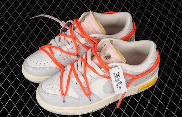 OFF-White x NIKE DUNK Low 04 of 50 OW grey leisure sports skateboard shoes DM1602-110, - Image 9
