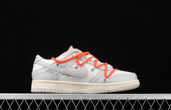 OFF-White x NIKE DUNK Low 04 of 50 OW grey leisure sports skateboard shoes DM1602-110, - Image 14