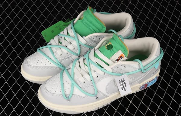 OFF-White x NIKE DUNK Low 04 of 50 OW grey leisure sports skateboard shoes DM1602-108 - Image 9