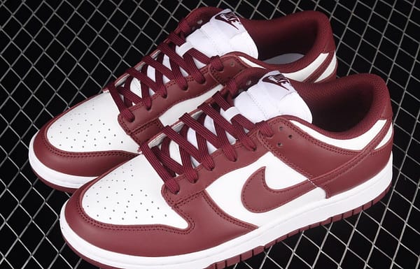 NIKE SB DUNK Low Prm wine red and white color SB buckle rebound fashion leisure board shoes DD1503-108 - Image 10
