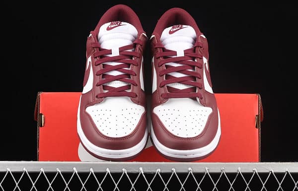 NIKE SB DUNK Low Prm wine red and white color SB buckle rebound fashion leisure board shoes DD1503-108 - Image 12