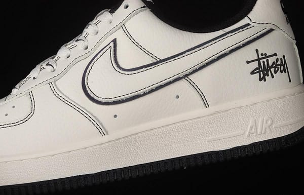 Stussy x NIKE Air Force 1 Low Stussi co-named rice black reflective low-top casual board shoes UN1635-702 - Image 7