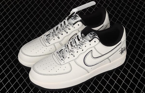 Stussy x NIKE Air Force 1 Low Stussi co-named rice black reflective low-top casual board shoes UN1635-702 - Image 10