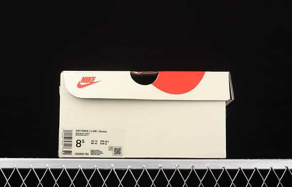 Stussy x NIKE Air Force 1 Low Stussi co-named rice black reflective low-top casual board shoes UN1635-702 - Image 11
