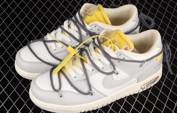 OFF-White x NIKE DUNK Low OW gray SB buckle rebound fashion casual board shoes DM1602-105 - Image 11