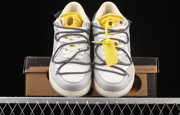 OFF-White x NIKE DUNK Low OW gray SB buckle rebound fashion casual board shoes DM1602-105 - Image 13