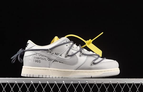 OFF-White x NIKE DUNK Low OW gray SB buckle rebound fashion casual board shoes DM1602-105 - Image 16