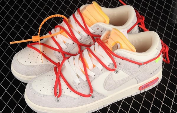 OFF-White x NIKE DUNK Low OW suede SB buckle rebound fashion casual board shoes DJ0950-103 - Image 11