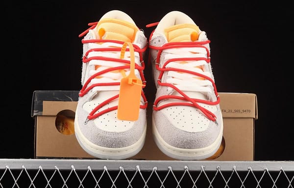 OFF-White x NIKE DUNK Low OW suede SB buckle rebound fashion casual board shoes DJ0950-103 - Image 13