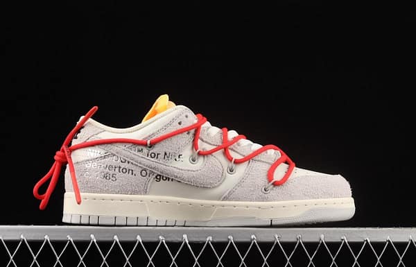 OFF-White x NIKE DUNK Low OW suede SB buckle rebound fashion casual board shoes DJ0950-103 - Image 16