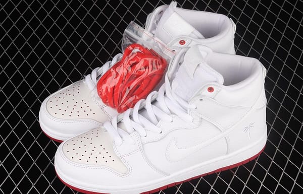 NIKE DUNK SB Zoom High Pro Qs white and red scraping, white coconut SB crushing rebounds, high upper shoes AH9613-116 - Image 10